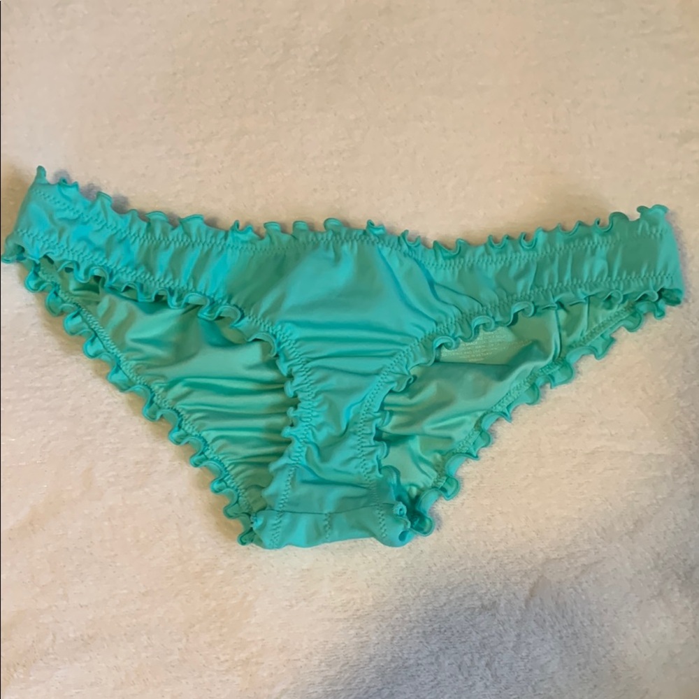 Turquoise Ruffled Bikini Bottoms